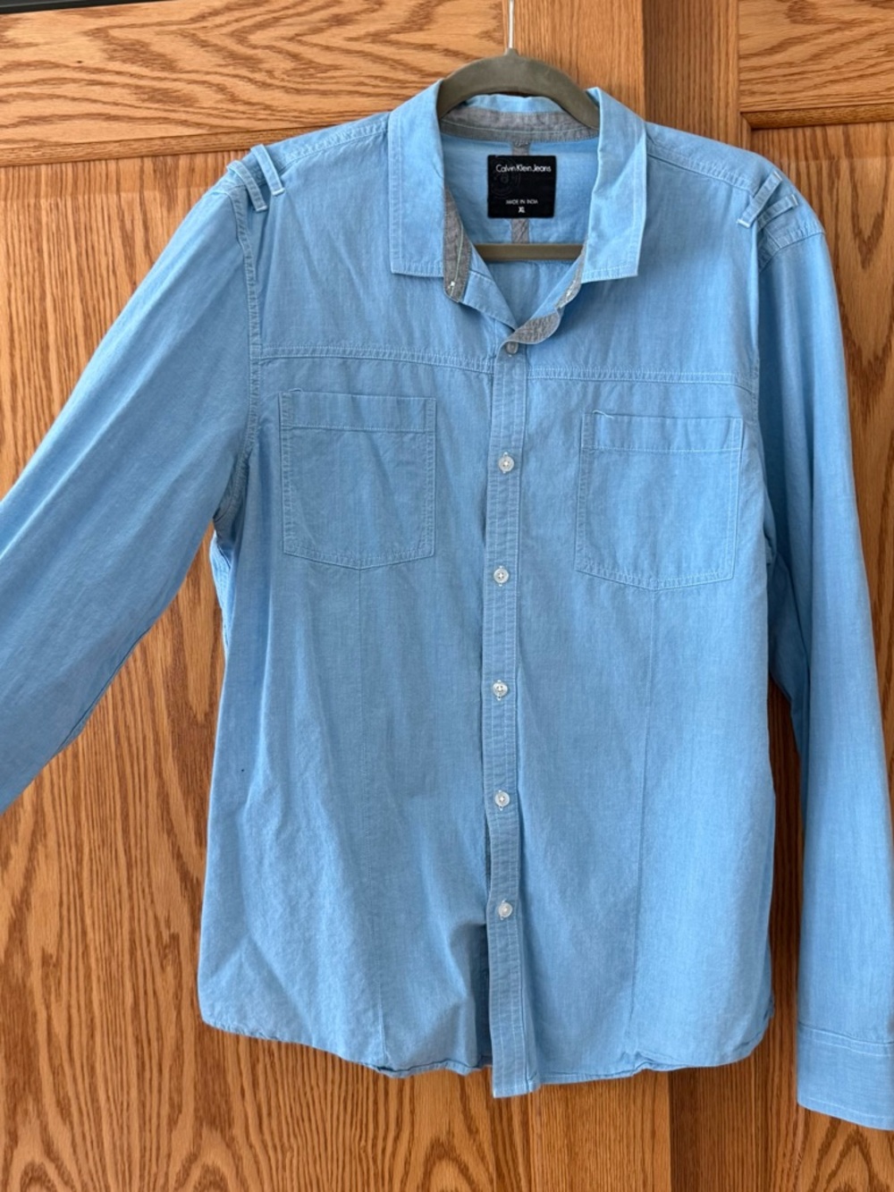 Calvin Klein Jeans Pale Blue Casual Button-Down Shirt